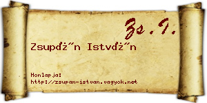 Zsupán István névjegykártya