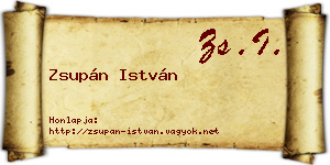 Zsupán István névjegykártya